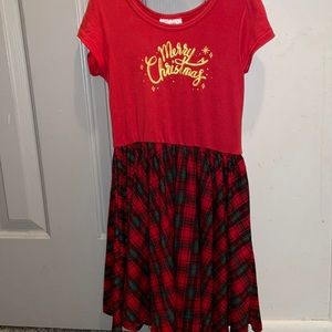 EUC Dotdotsmile cap dress merry Christmas plaid size 7.